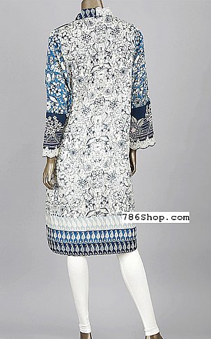 Junaid Jamshed Navy Blue Lawn Suit. (2 Pcs) | Pakistani Dresses in USA- Image 2