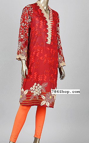 Junaid Jamshed Maroon Lawn Suit. (2 Pcs) | Pakistani Dresses in USA- Image 1