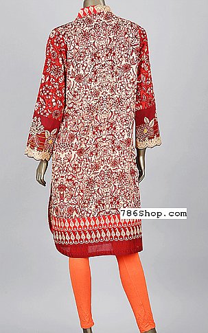 Junaid Jamshed Maroon Lawn Suit. (2 Pcs) | Pakistani Dresses in USA- Image 2