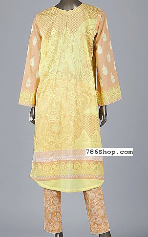 Junaid Jamshed Peach Lawn Suit. (2 Pcs) | Pakistani Dresses in USA- Image 2