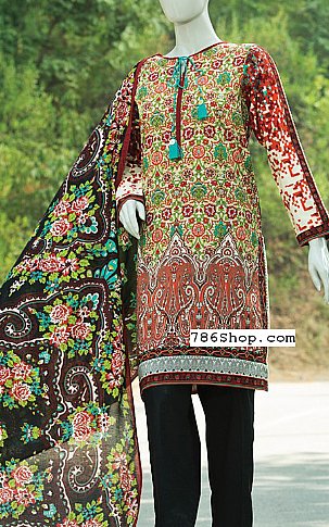 Junaid Jamshed Multicolor Lawn Suit. | Pakistani Dresses in USA- Image 1