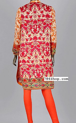 Junaid Jamshed Rust Lawn Suit. (2 Pcs) | Pakistani Dresses in USA- Image 2