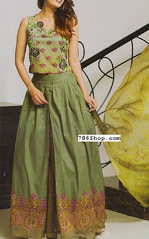Kalyan Green Lawn Suit | Pakistani Dresses in USA- Image 1