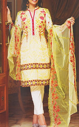 Kalyan by ZS Textile. Lime Green Lawn Suit | Pakistani Dresses in USA- Image 1