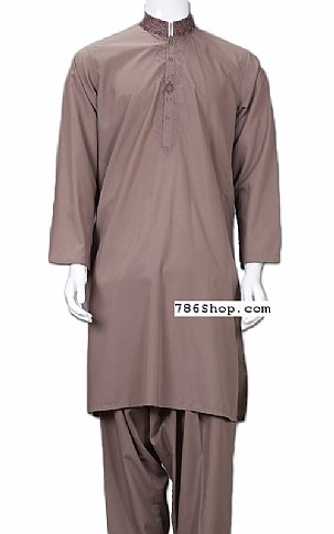 Brown Men Shalwar Kameez Suit | Pakistani Mens Suits Online