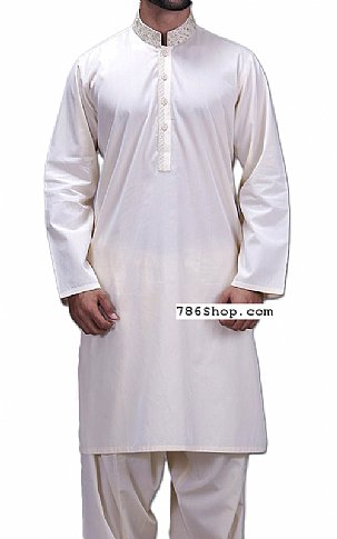 Off-white Men Shalwar Kameez | Pakistani Mens Suits Online