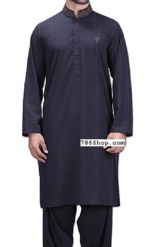 Navy Blue Men Shalwar Kameez | Pakistani Mens Suits Online