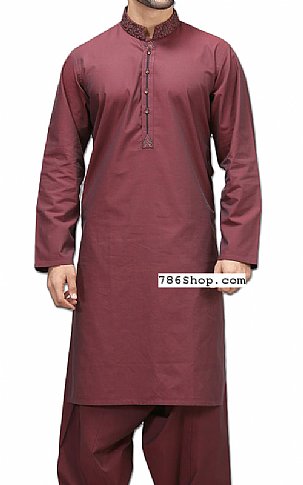 Burgundy Men Shalwar Kameez Suit | Pakistani Mens Suits Online