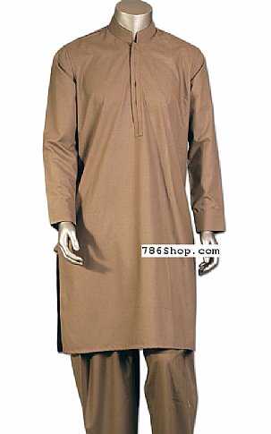 Light Brown Men Shalwar Kameez | Pakistani Mens Suits Online