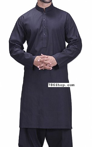 Navy Men Shalwar Kameez Suit | Pakistani Mens Suits Online