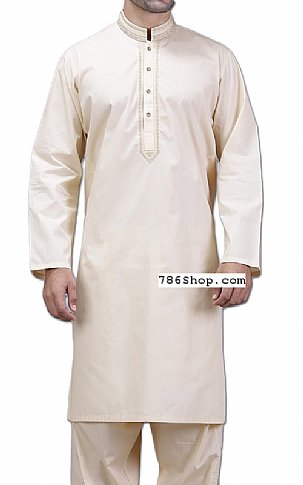 Off-white Men Shalwar Kameez Suit | Pakistani Mens Suits Online