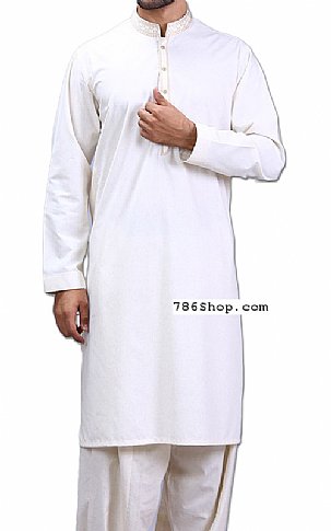 Off-white Men Shalwar Kameez Suit | Pakistani Mens Suits Online