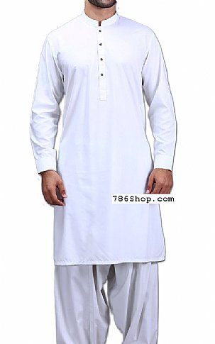 White Men Shalwar Kameez Suit | Pakistani Mens Suits Online- Image 1