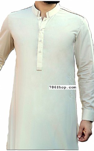 Off-white Men Shalwar Kameez Suit | Pakistani Mens Suits Online