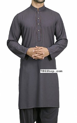 Grey Men Shalwar Kameez Suit | Pakistani Mens Suits Online