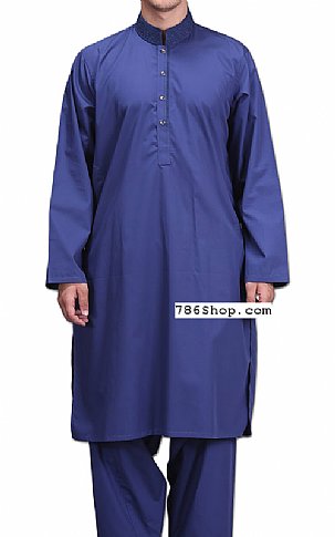 Blue Men Shalwar Kameez Suit | Pakistani Mens Suits Online