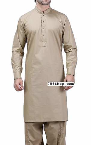 Beige Men Shalwar Kameez Suit | Pakistani Mens Suits Online