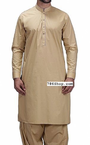 Beige Men Shalwar Kameez Suit | Pakistani Mens Suits Online