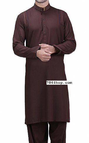 Dark Brown Men Shalwar Kameez | Pakistani Mens Suits Online