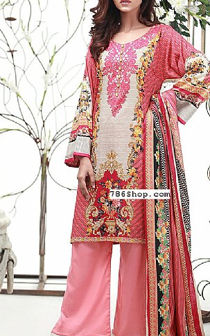 Lala Pink Lawn Suit | Pakistani Dresses in USA- Image 1