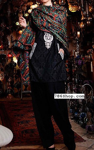 Maria B. Black Linen Suit | Pakistani Dresses in USA- Image 1