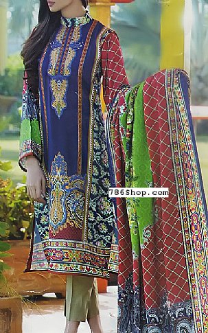 Motifz Blue Karandi Suit | Pakistani Dresses in USA- Image 1