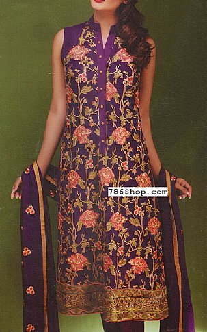 Motifz Indigo Chiffon Suit | Pakistani Dresses in USA- Image 1