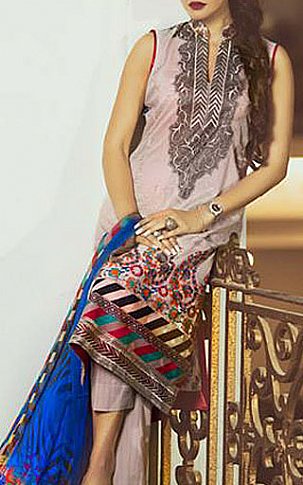 Nadia Hussain Light Pink Lawn Suit | Pakistani Lawn Dress in USA- Image 1