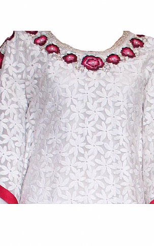 Nayab White Net Suit | Pakistani Dresses in USA- Image 2
