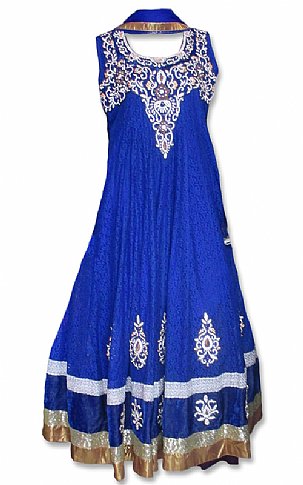 Nayab Royal Blue Net Suit | Pakistani Dresses in USA- Image 1