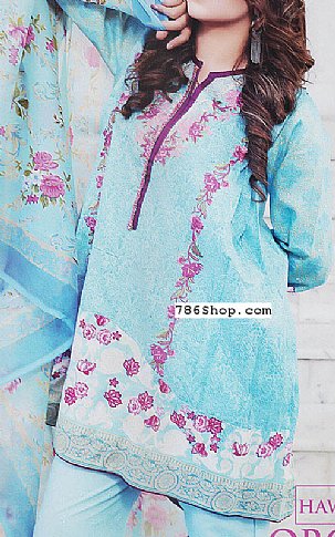 Noor Jahan Light Turquoise Lawn Suit | Pakistani Dresses in USA- Image 1