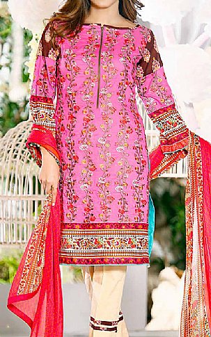 Rabea By Shariq Textiles Pink Lawn Suit | Pakistani Lawn Suits- Image 1