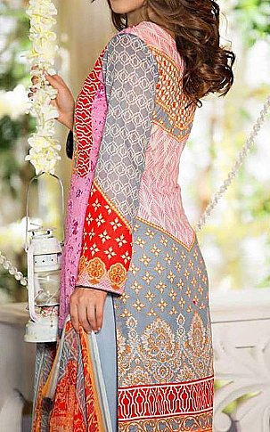 Rabea By Shariq Textiles Pink/Red Lawn Suit | Pakistani Dresses in USA- Image 2