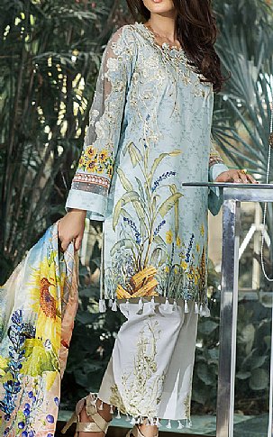 Rungrez Eid Collection. Sky Blue Lawn Suit | Pakistani Dresses in USA- Image 2