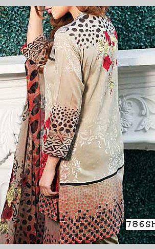 Riaz Arts Beige Swiss Voile Suit. | Pakistani Dresses in USA- Image 2