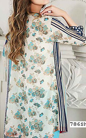 Riaz Arts Turquoise Swiss Voile Suit. | Pakistani Dresses in USA- Image 2