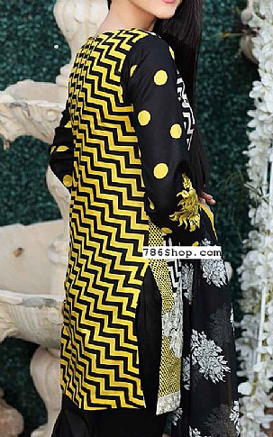 Riaz Arts Black/Yellow Lawn Suit | Pakistani Dresses in USA- Image 2