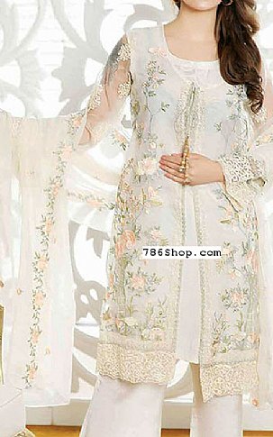 Sanam Saeed. Off-white Chiffon Suit | Pakistani Dresses in USA- Image 1