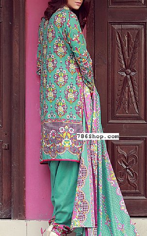 Libas by Shariq Textile Turquoise Lawn Suit | Pakistani Dresses in USA- Image 2