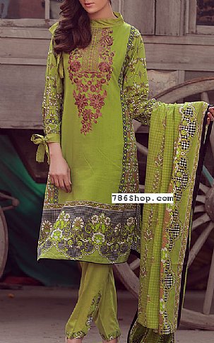 Libas by Shariq Textile Green Lawn Suit | Pakistani Dresses in USA- Image 1