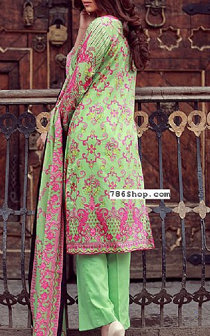 Libas by Shariq Textile Light Green Lawn Suit | Pakistani Dresses in USA- Image 2