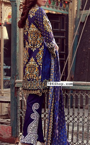 Libas by Shariq Textile Blue Lawn Suit | Pakistani Dresses in USA- Image 2