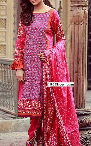 Libas by Shariq Textile Hot Pink Lawn Suit | Pakistani Dresses in USA- Image 1