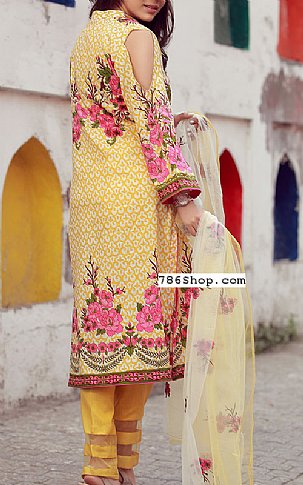 Libas by Shariq Textile Yellow Lawn Suit | Pakistani Dresses in USA- Image 2