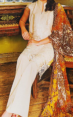 Sobia Nazir. Off-White Lawn Suit | Pakistani Dresses in USA- Image 1