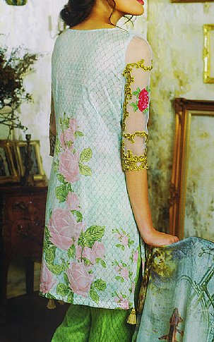 Tabassum Mughal Light Green Lawn Suit | Pakistani Lawn Dress in USA- Image 2