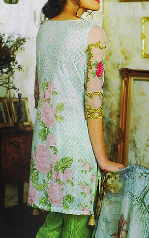 Tabassum Mughal Light Green Lawn Suit | Pakistani Lawn Suits- Image 2