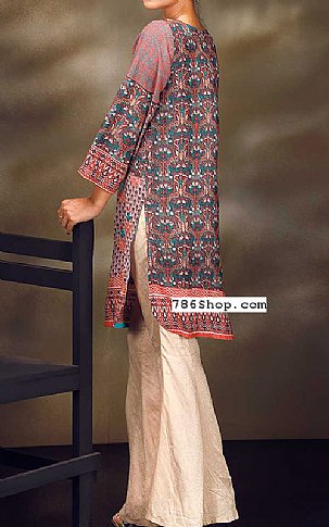 Warda. Tea Pink Silk Karandi Kurti | Pakistani Dresses in USA- Image 2
