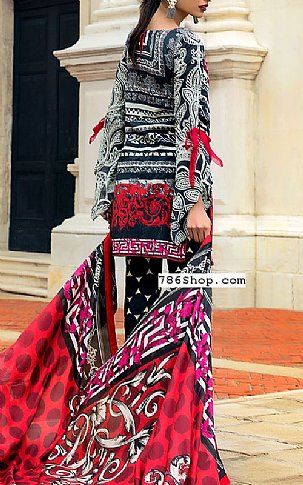 Zainab Chottani Black/Red Lawn Suit | Pakistani Lawn Suits- Image 2