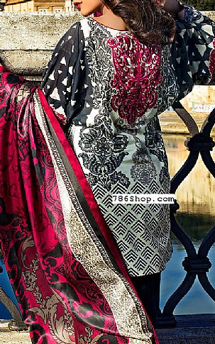Zainab Chottani Black/Meganta Lawn Suit | Pakistani Dresses in USA- Image 2